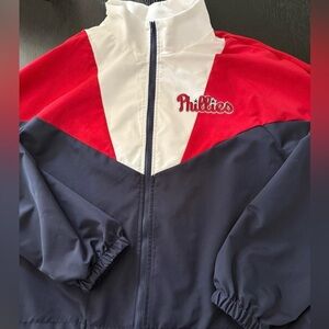 Red White Navy Windbreaker Jacket with Philadelphia Phillies logo ❤️⚾️🤍💙